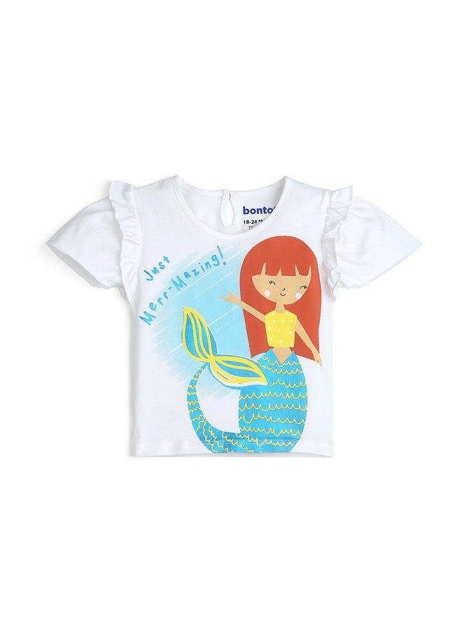 Bontots Infant Girls Organic Cotton T-Shirt with Graphic Print - Image 2